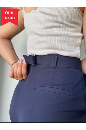 شلوار جین سرمه ای زنانه رگولار LAMİRAMOOD - کد 929304580
