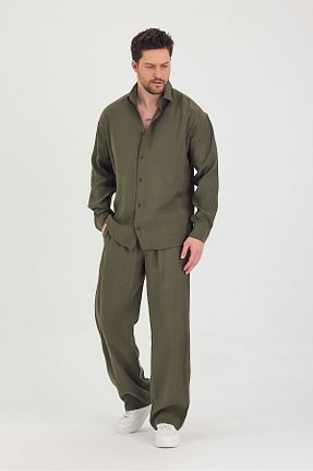 ست بالاتنه و پائین تنه خاکی مردانه بافتنی Tarz Cool - کد 929228202
