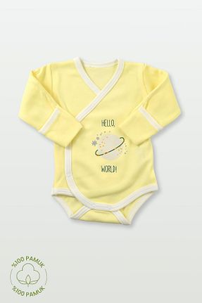 بادی و سرهمی نوزادی زرد بچه گانه %100 پنبه Nami Baby - کد 929229239
