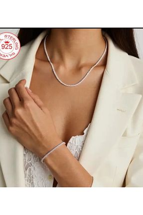 گردنبند نقره طوسی زنانه 925 عیار elyius - کد 929226306