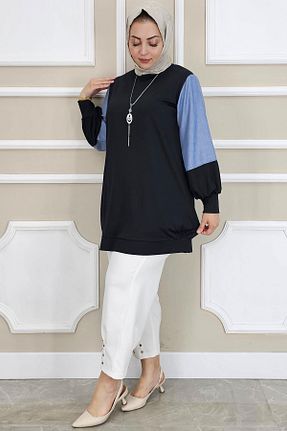 تونیک حجاب مشکی زنانه پنبه ای PYS - کد 929245798