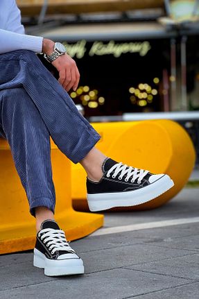 کفش اسنیکر مشکی مردانه بند دار PATRON SHOES - کد 929252062