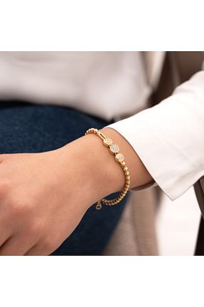 دستبند طلا طلائی زنانه 14 عیار hakan mücevherat - کد 844763753