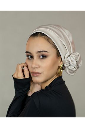 روسری بژ کرپ Bitter Colors - کد 455195036