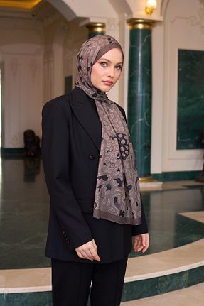 شال قهوه ای زنانه İpekhan - کد 929273528