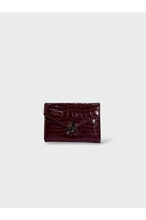 کیف پول زرشکی زنانه ابعاد کوچک LECA PELLE - کد 929274732