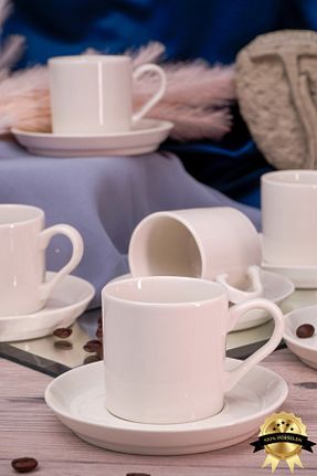 فنجان قهوه سفید 6 نفره Heda Porselen - کد 840097552