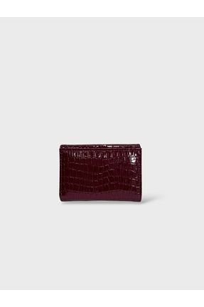 کیف پول زرشکی زنانه ابعاد کوچک LECA PELLE - کد 929274732