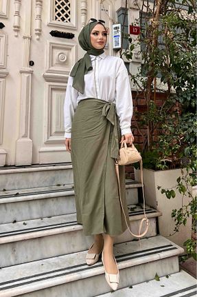 دامن حجاب خاکی زنانه رگولار Qenz - کد 823675260