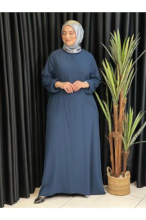کلاه و ابایا سرمه ای زنانه پنبه ای Butik büyük beden - کد 929299756