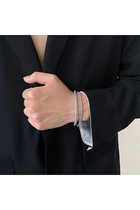 دستبند استیل (فولاد) طوسی استیل ضد زنگ Tudivanyu Aksesuar - کد 929297139