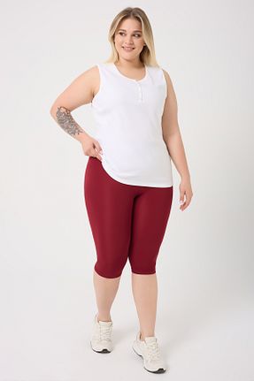 ساق شلواری سایز بزرگ زرشکی زنانه بافتنی BANEGA - کد 924357494