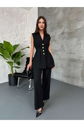 ست بالاتنه و پائین تنه مشکی زنانه بافتنی Elif Özbey Butik - کد 929305655