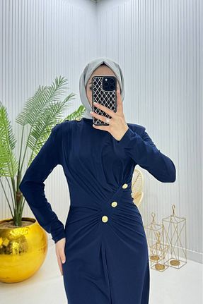 لباس حجاب سرمه ای زنانه Relaxed Neşeli Butik - کد 929334980