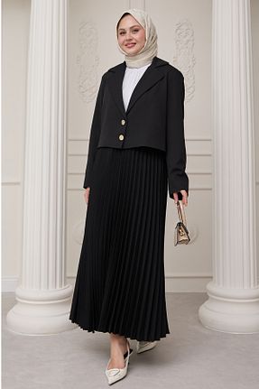 ست بالاتنه و پائین تنه حجاب مشکی زنانه رگولار InStyle - کد 929304389