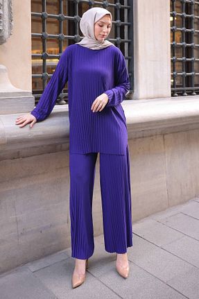 ست بالاتنه و پائین تنه حجاب بنفش زنانه رگولار İmajButik - کد 905315976
