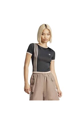 تیشرت مشکی زنانه یقه دوچرخه adidas - کد 900956077
