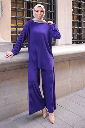 ست بالاتنه و پائین تنه حجاب بنفش زنانه رگولار İmajButik - کد 905315976