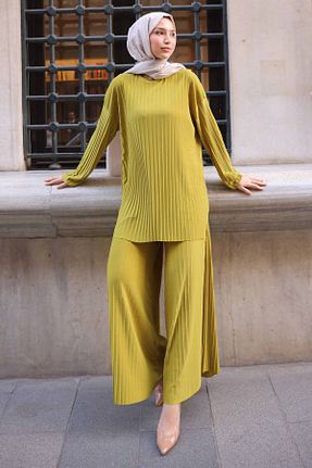 ست بالاتنه و پائین تنه حجاب سبز زنانه رگولار İmajButik - کد 906239996