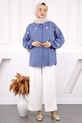 پیراهن حجاب سرمه ای زنانه رگولار İmajButik - کد 929345638