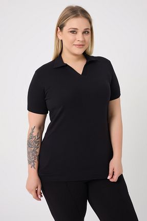 بلوز سایز بزرگ مشکی زنانه سایز بزرگ BANEGA - کد 929572999