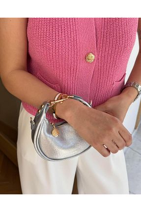 کیف دوشی طوسی زنانه چرم مصنوعی Tina İstanbul - کد 929353901