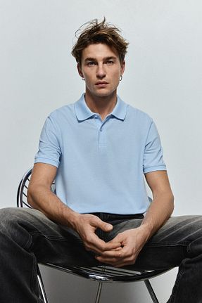 پولوشرت آبی مردانه رگولار H&M - کد 929354506