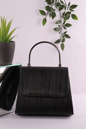 کیف مجلسی مشکی زنانه فلزی weem bag - کد 929352986
