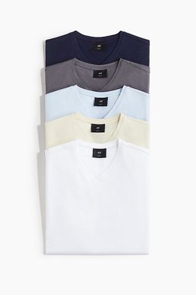 تیشرت آبی مردانه اسلیم فیت H&M - کد 929354196