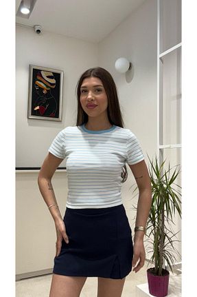 بادی آبی زنانه یقه دوچرخه modadagiyim - کد 929362649