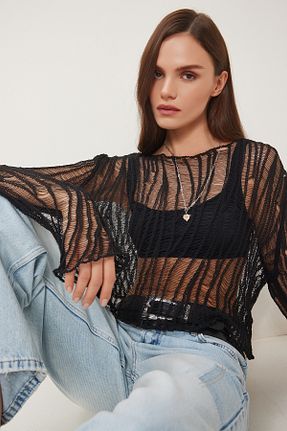 بلوز مشکی زنانه Ajurlu Lovelyİstanbul - کد 929379613