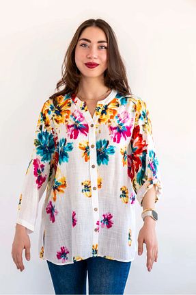 پیراهن سایز بزرگ سفید زنانه سایز بزرگ citycenterfashion - کد 929368538