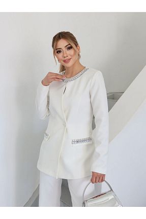 ست بالاتنه و پائین تنه سفید زنانه بافتنی 1Moda1Tarz - کد 929375990