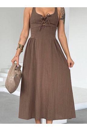 لباس قهوه ای زنانه بافتنی ILLE - کد 929376361
