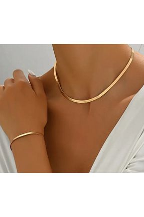 گردنبند جواهر زرد زنانه فلزی Ervalina - کد 929592732