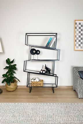قفسه کتاب مشکی 151 سانتی متر DEKOPRATİK - کد 929381073