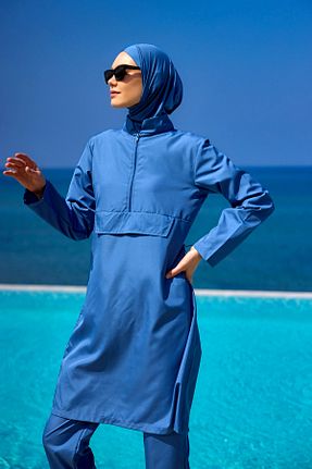 مایو حجاب سرمه ای زنانه ساده Riva Mera - کد 929402517