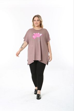 بلوز سایز بزرگ بژ زنانه اورسایز tıgersıze - کد 929596830