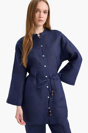 تونیک حجاب سرمه ای زنانه بافتنی Defacto - کد 929415513