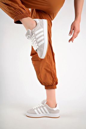 کفش اسنیکر طوسی زنانه بند دار gizlitopuk - کد 929415757