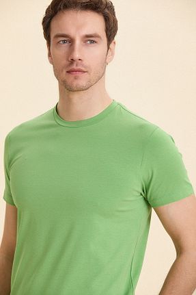 تیشرت سبز مردانه رگولار SMILE - کد 929420425