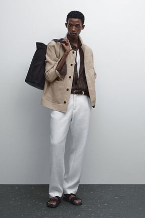 کت بژ مردانه Straight Massimo Dutti - کد 929425761