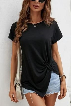 بلوز مشکی زنانه ساده Mossta - کد 929426623