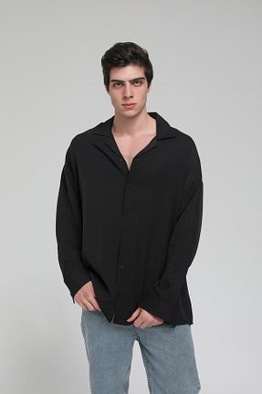 پیراهن مشکی مردانه رگولار Rocqerx - کد 284006608