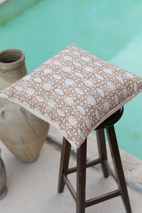 کوسن و روکش کوسن خاکی کتان Sâye - کد 884218912