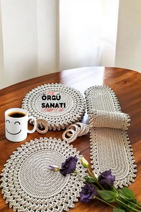 سرویس آمریکائی بژ گرد Örgü Sanatı - کد 892674598