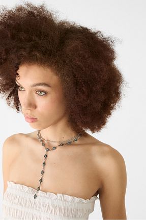 گردنبند جواهر طوسی زنانه آهن Stradivarius - کد 929474650