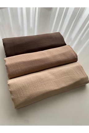 شال قهوه ای زنانه مخلوط کتان MELİKE SULTAN - کد 929494060