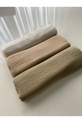 شال خاکی زنانه مخلوط کتان MELİKE SULTAN - کد 929493736