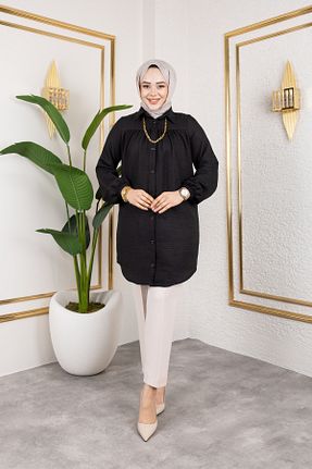 تونیک حجاب مشکی زنانه رگولار Nevayla Moda - کد 929625609